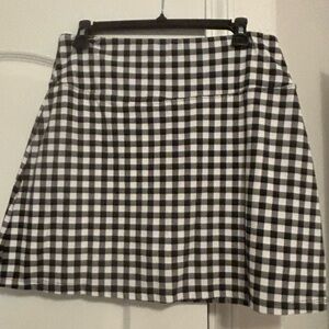 Black and White Plaid Skirt with Shorts underneath